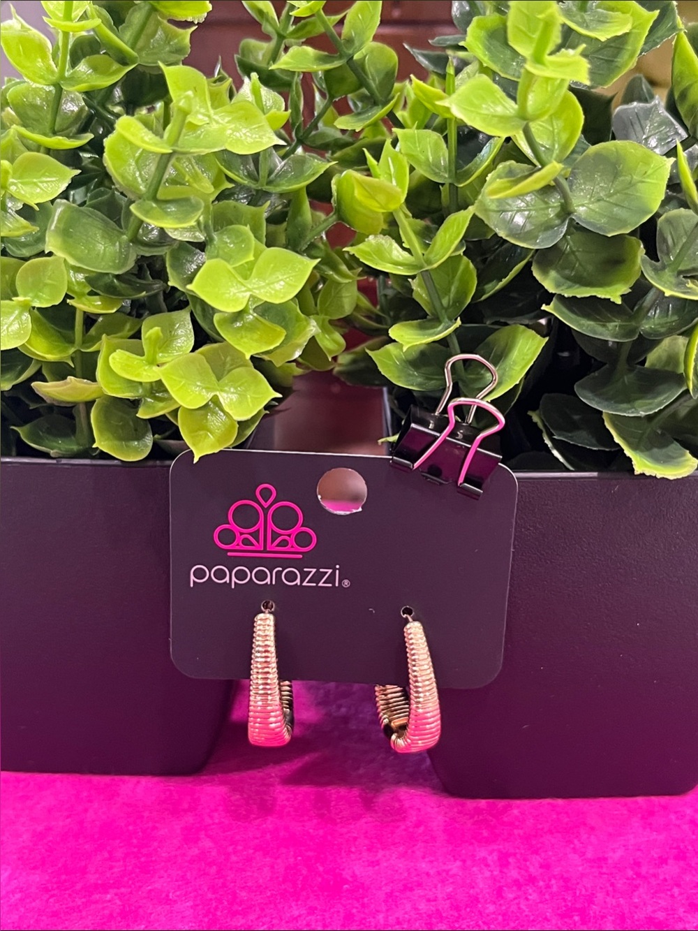 paparazzi Pink Ombre Wrapped Hoop Earrings